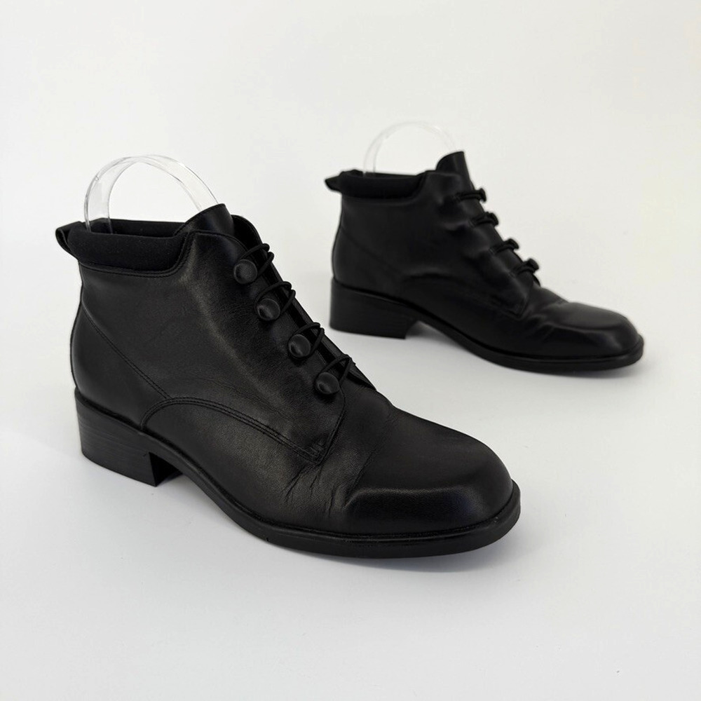 Vtg Cherokee Boots Sz 7.5 Y2K Regency Leather Goth Victorian Button Ankle Boot